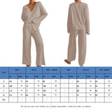 VogueWay Women's V-Neck Rib Knit Pajama Set
