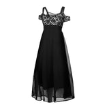 VogueWay Elegant Mesh Lace Maxi Sleeveless Dress