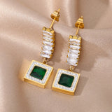 VogueWay Long Tassel Green Zircon Earrings