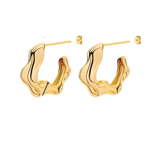 VogueWay Vintage Gold Toned Stainless Steel Earrings