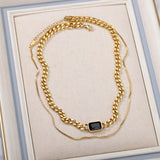 VogueWay Double Layer Thick Zircon Chain Necklace