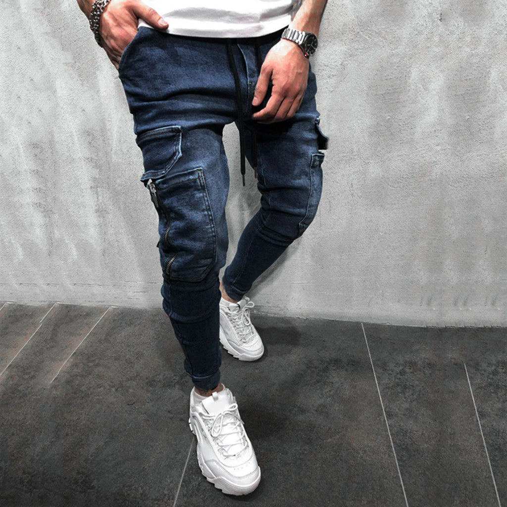 VogueWay Men's Skinny Hip Hop Sweatpants Cargo Jeans